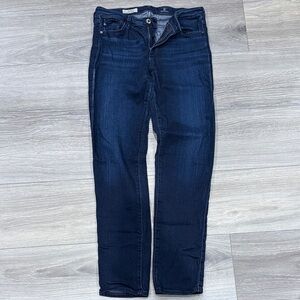 AG Prima Mid-Rise Cigerette Dark Blue Jeans, size 28R